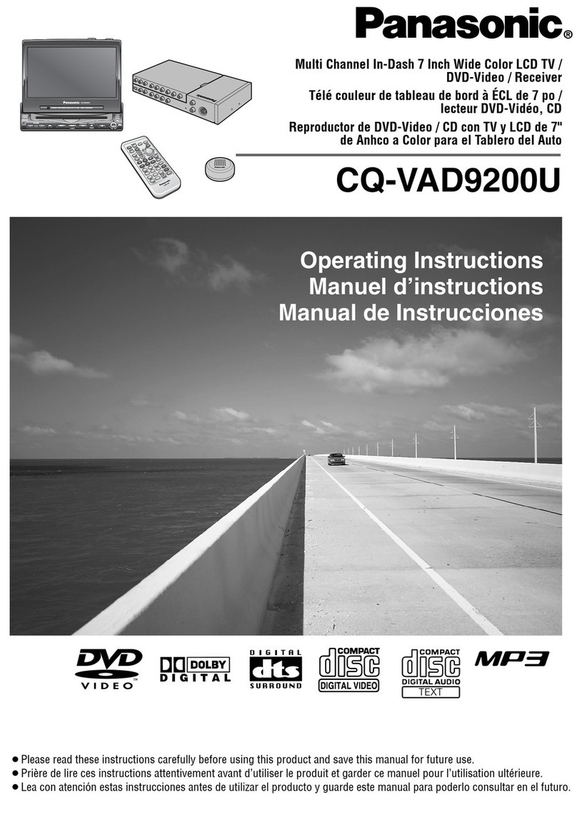 Panasonic CQVAD9200U - CAR A/V DVD NAV operating instructions