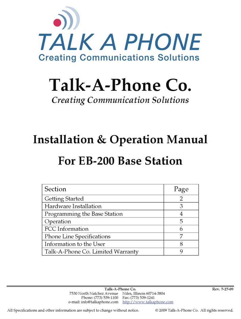 Talkaphone EB-200 Installation & operation manual
