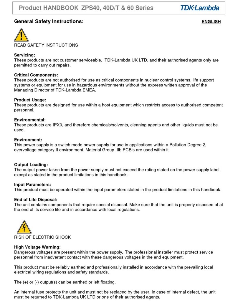 TDK-Lambda ZPS40 Series Product handbook TDK-Lambda ZPS40 Series Product handbook