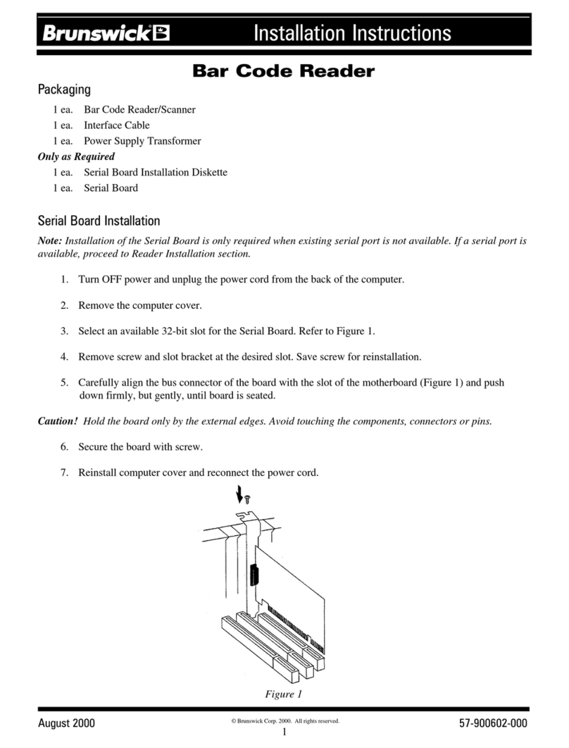 Bruswick Bar Code Reader User manual