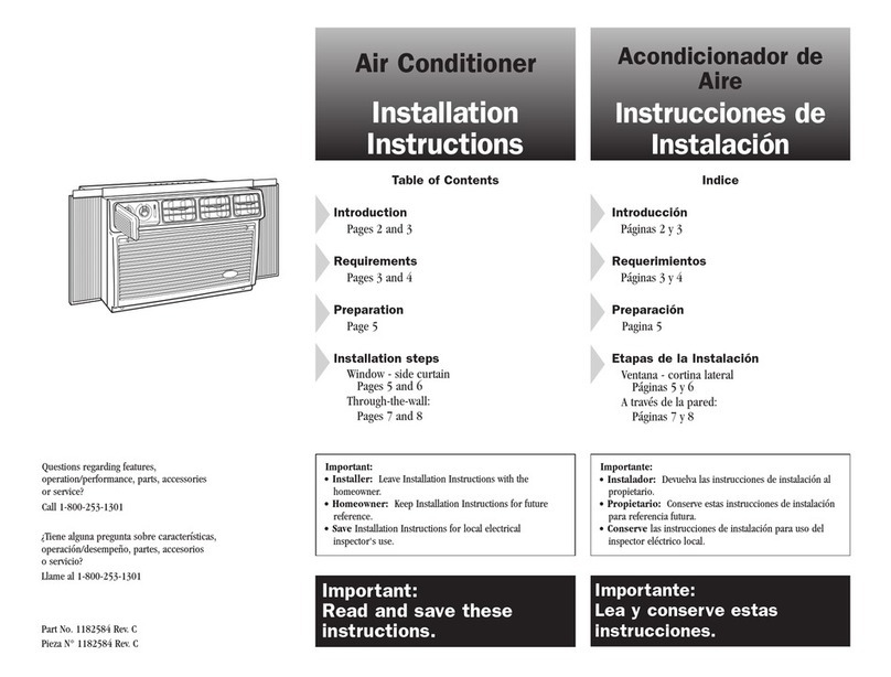 Whirlpool PORTABLE AIR CONDITIONER User manual