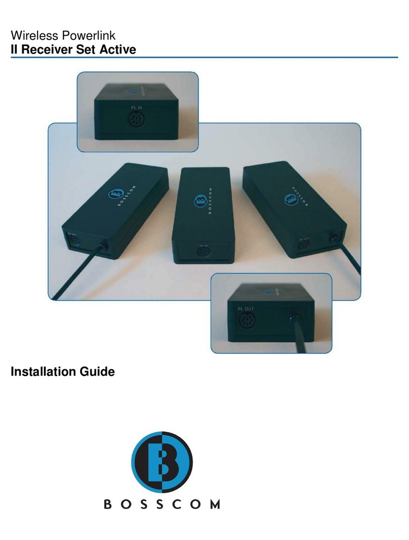 Bosscom Wireless Powerlink II Receiver Set Active installation guide