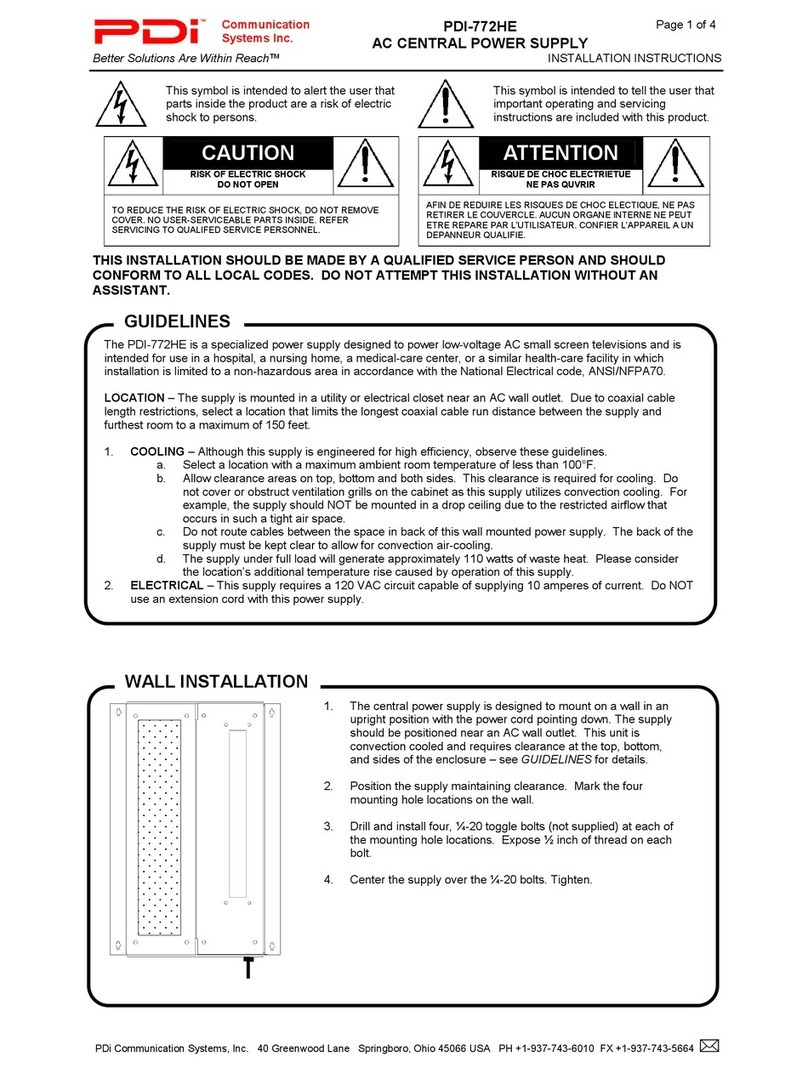 PDi PDI-772HE installation instructions