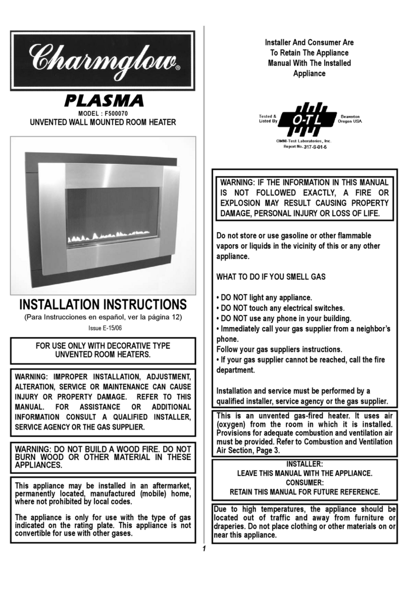 Charmglow F500070 installation instructions