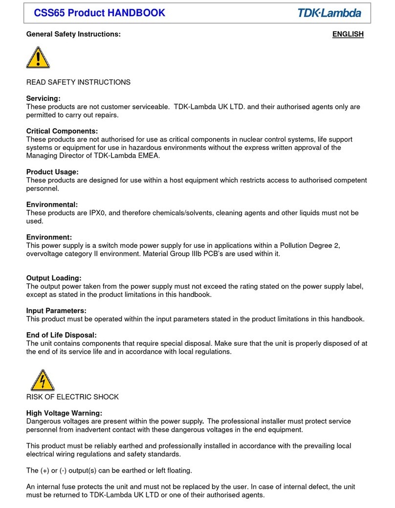 TDK-Lambda CSS65 User manual