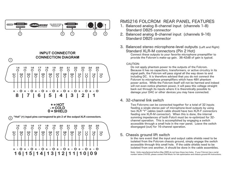 Roll Music Systems RMS216 FOLCROM user manual Roll Music Systems RMS216 FOLCROM user manual