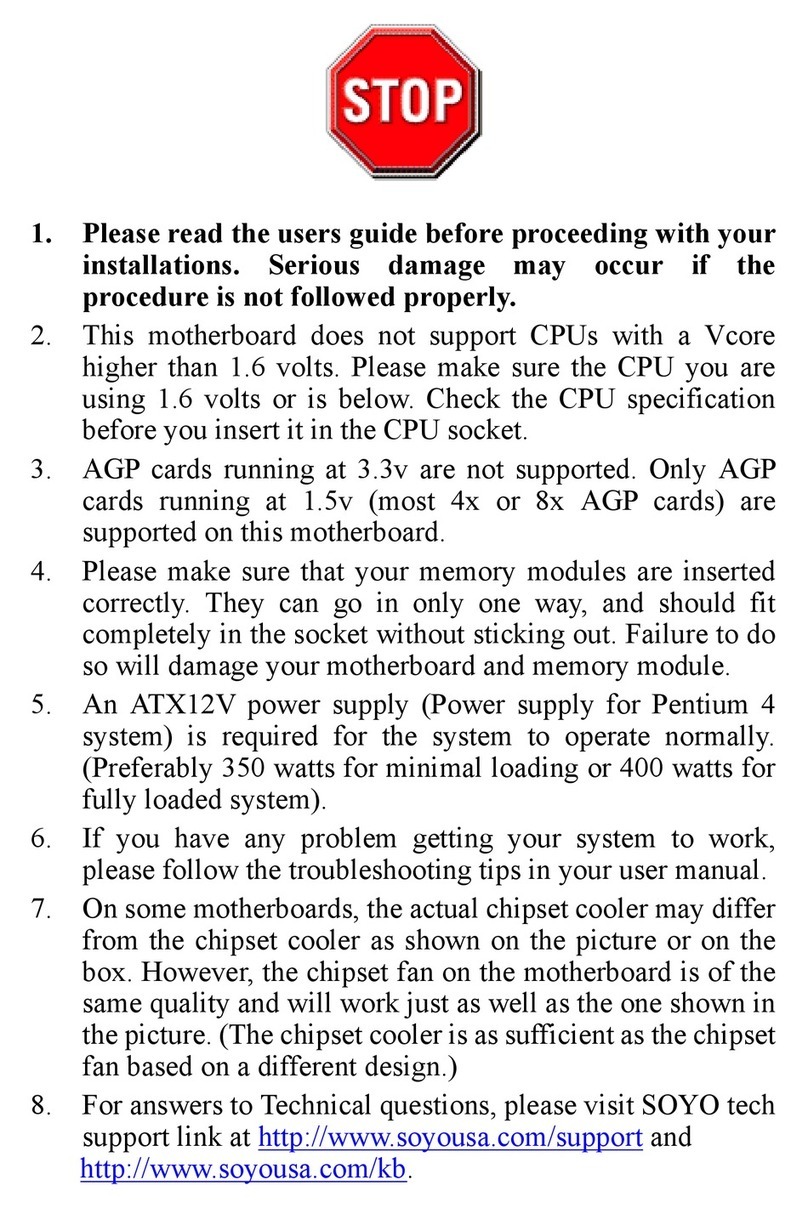 SOYO SY-P4I875P DRAGON 2 V1.0 User manual SOYO SY-P4I875P DRAGON 2 V1.0 User manual