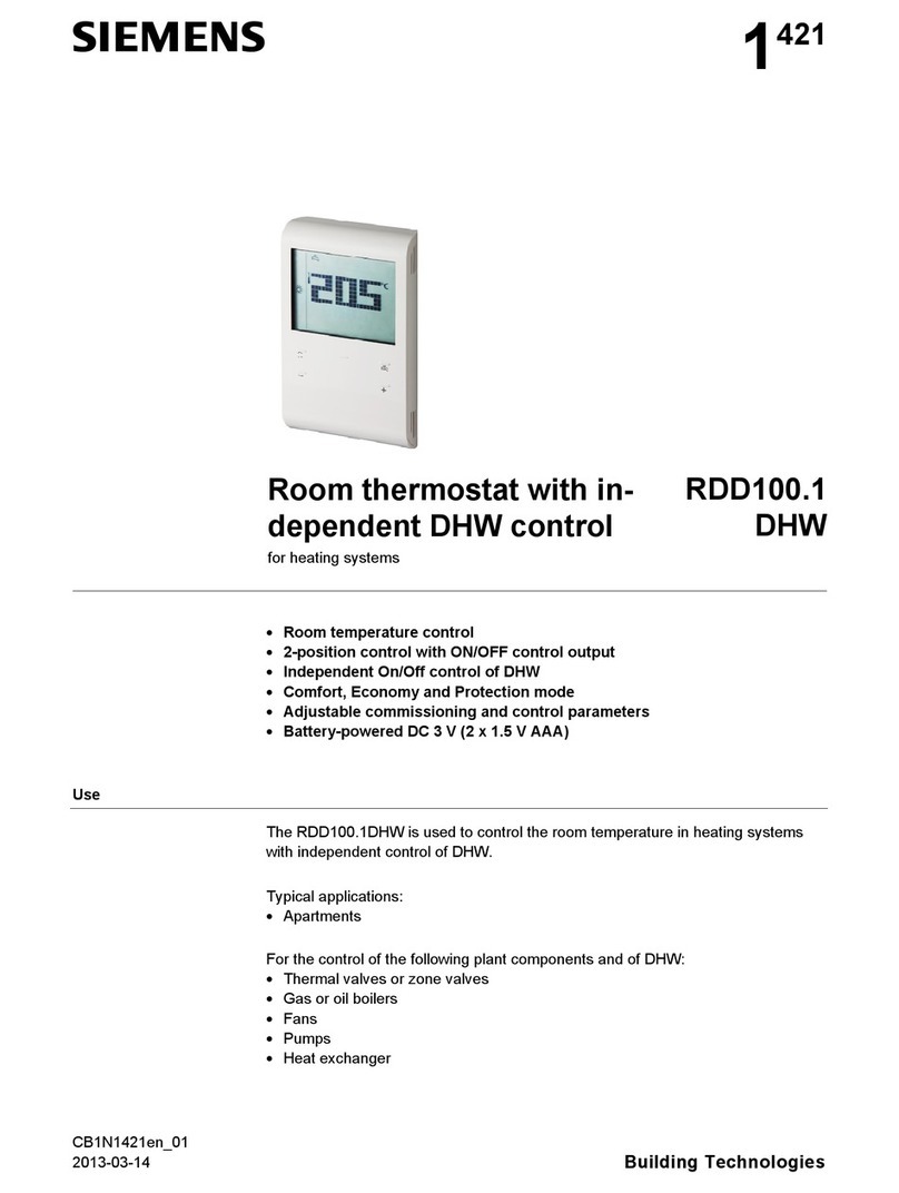 Siemens RDD100.1 DHW User manual