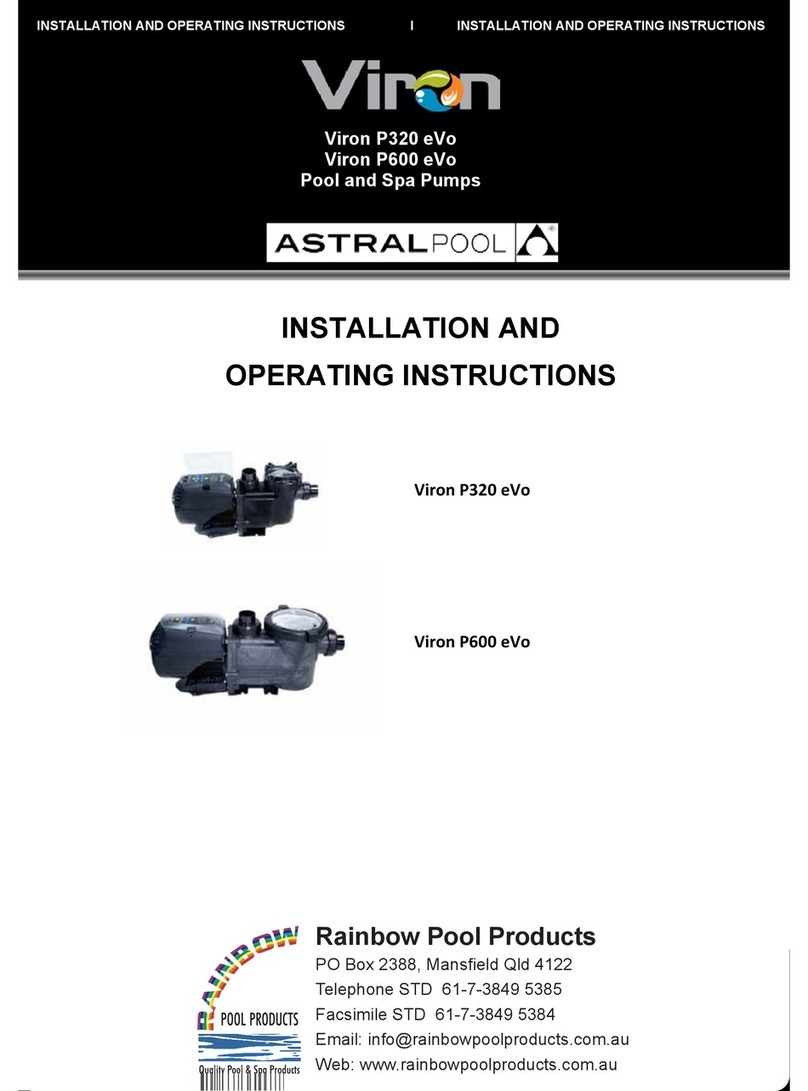Rainbow Pool Products Viron P320 eVo User manual