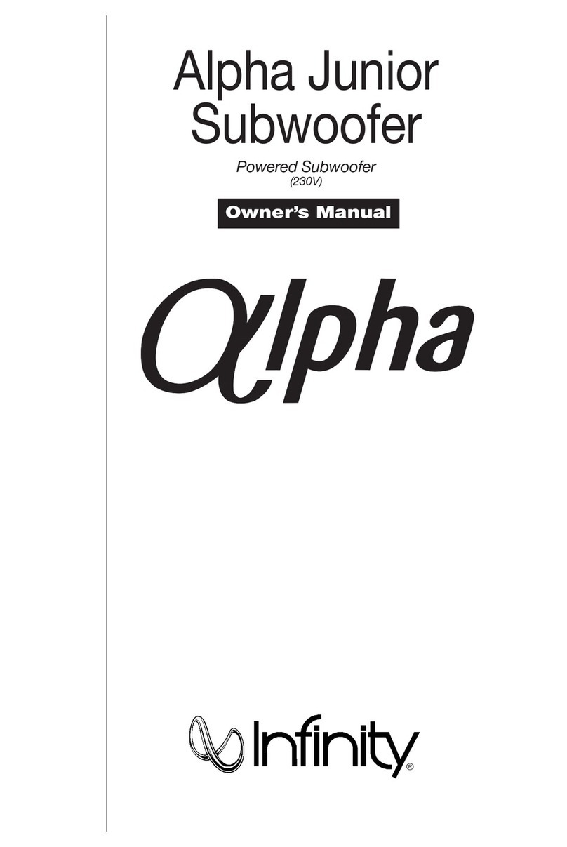 Infinity Alpha Junior Subwoofer User manual