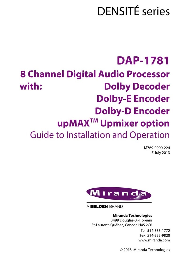 Miranda DENSITE series DAP-1781 Guide to installation and operation Miranda DENSITE series DAP-1781 Guide to installation and operation