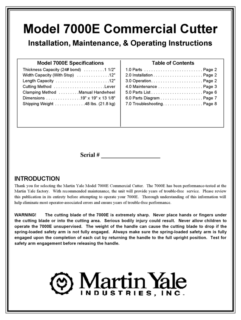 Martin Yale 7000E Installation, maintenance & operating instructions