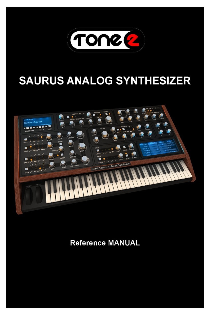 Tone2 Saurus ANALOG SYNTHESIZER User manual