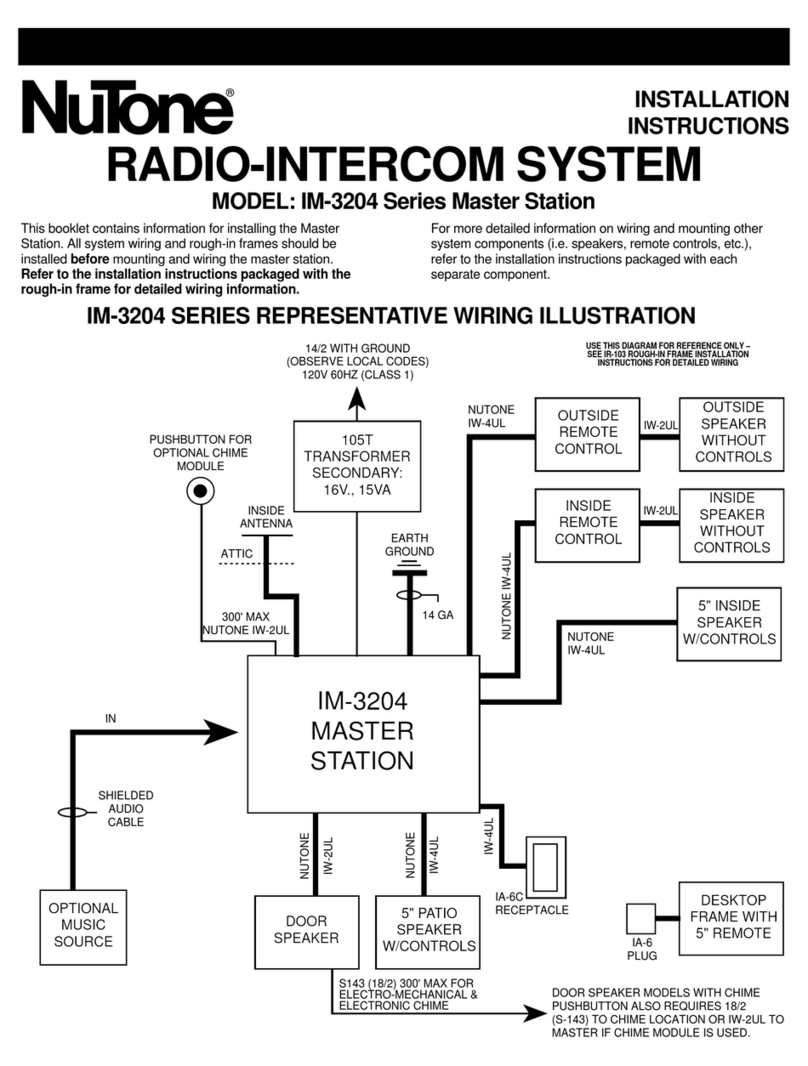 NuTone IM-3204 Series installation instructions