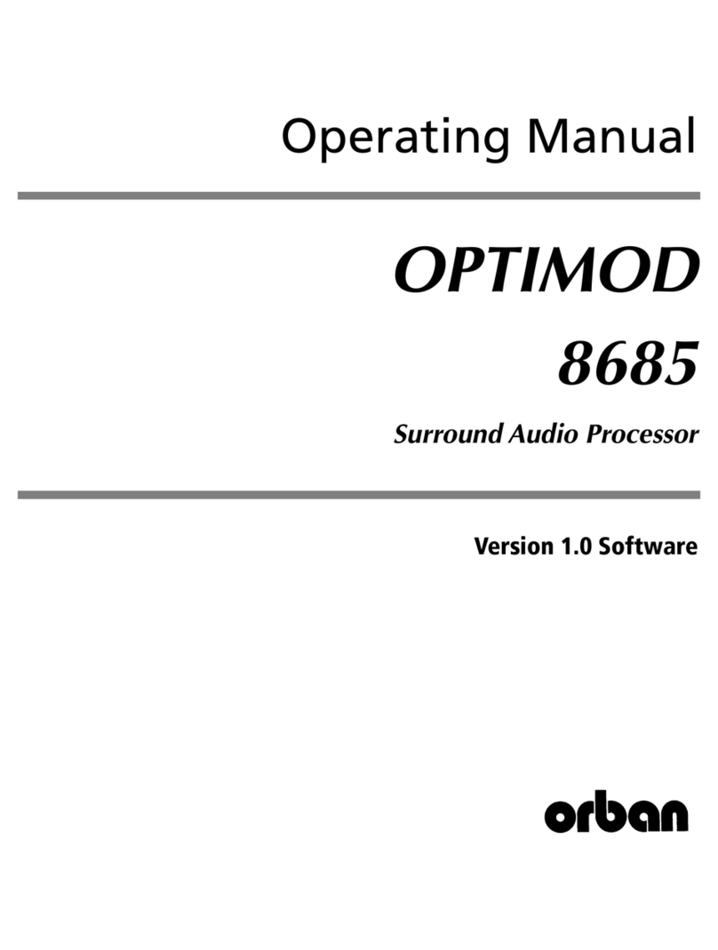 Orban OPTIMOD 8685 operating manual Orban OPTIMOD 8685 operating manual
