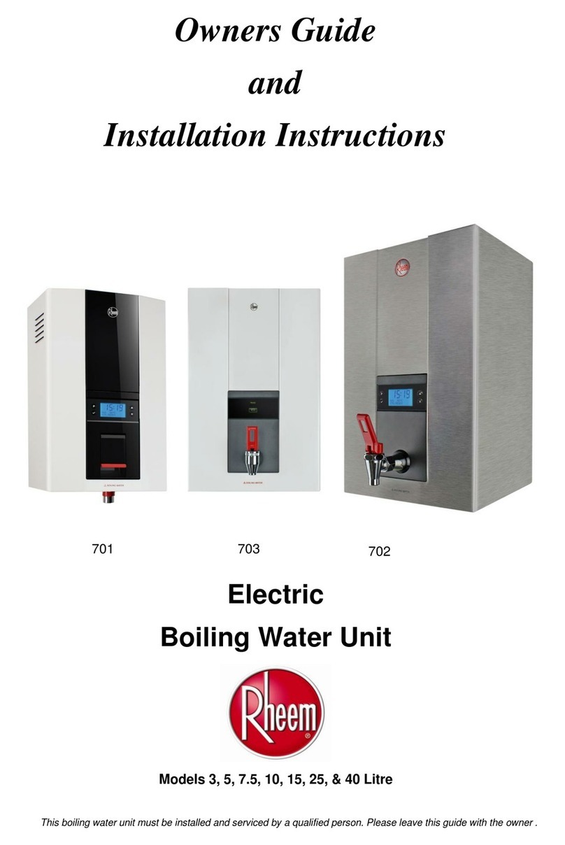 Rheem 701 Owner's guide and installation instructions