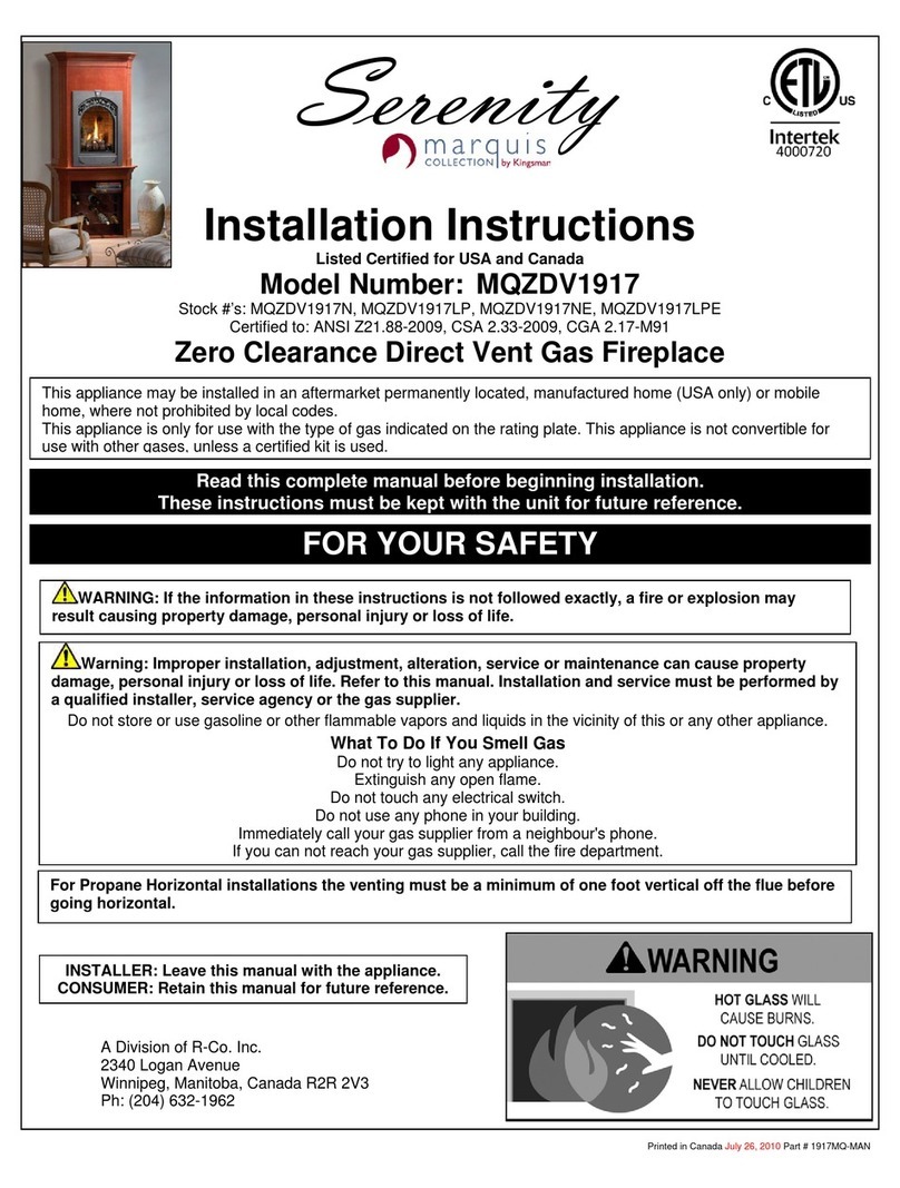 Kingsman Marquis Serenity MQZDV1917 User manual