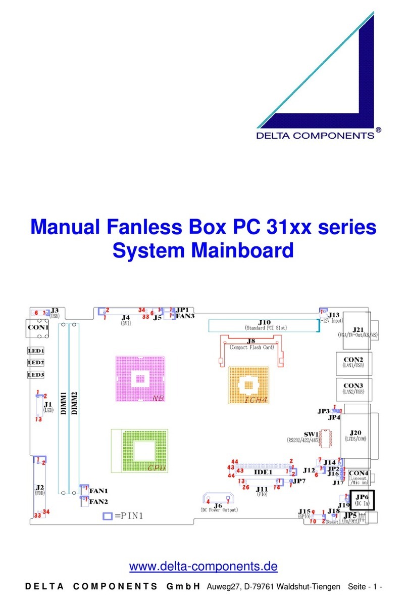 Delta Components Fanless Box PC 31xx series manual