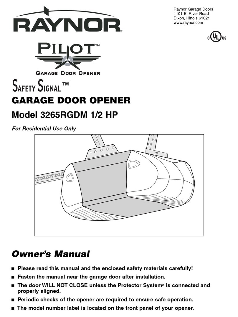 Raynor 3265RGDM 1/2 HP User manual