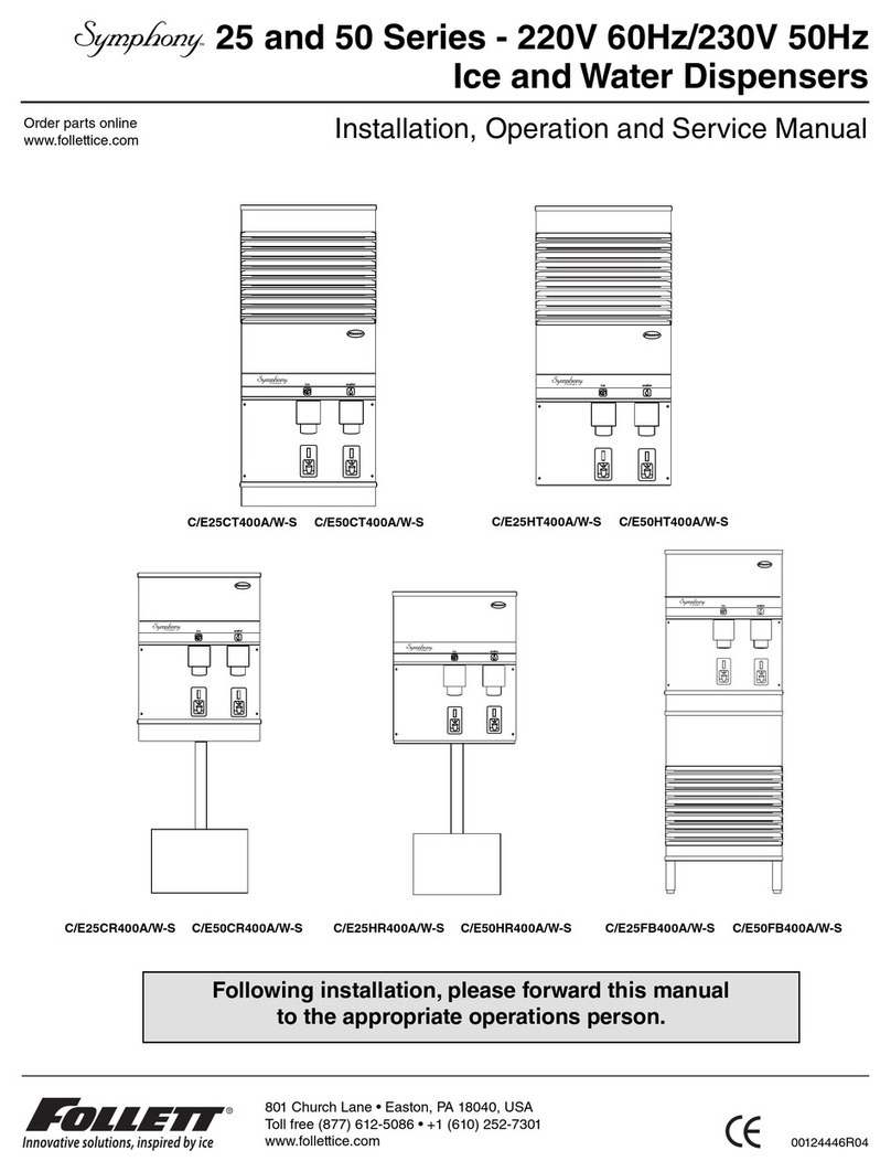 Follett C/E25CT400A/W-S Installation, operation and service manual Follett C/E25CT400A/W-S Installation, operation and service manual