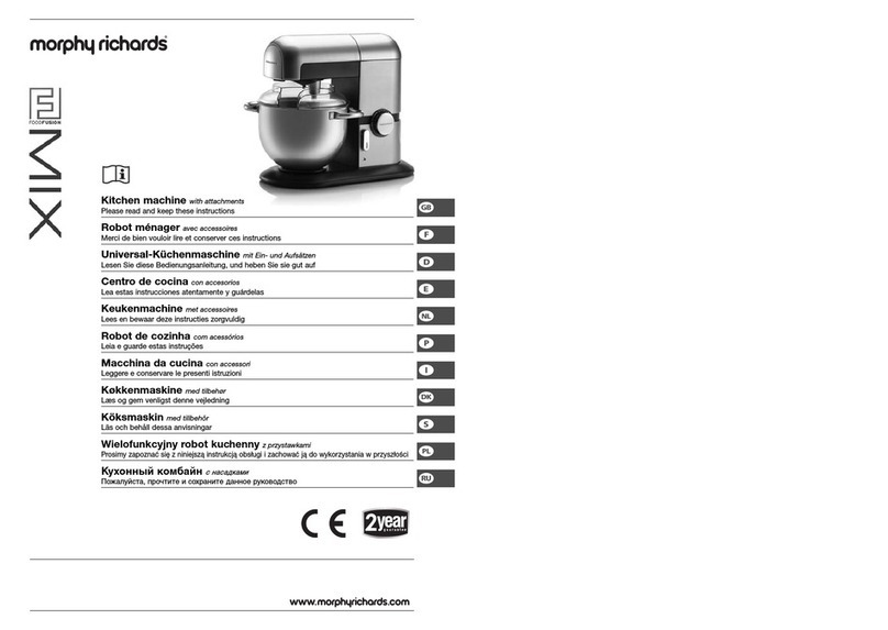 Morphy Richards Kitchen machine with attachments instructions