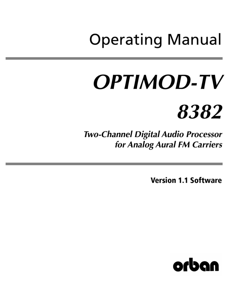 Orban Optimod-TV 8382 operating manual