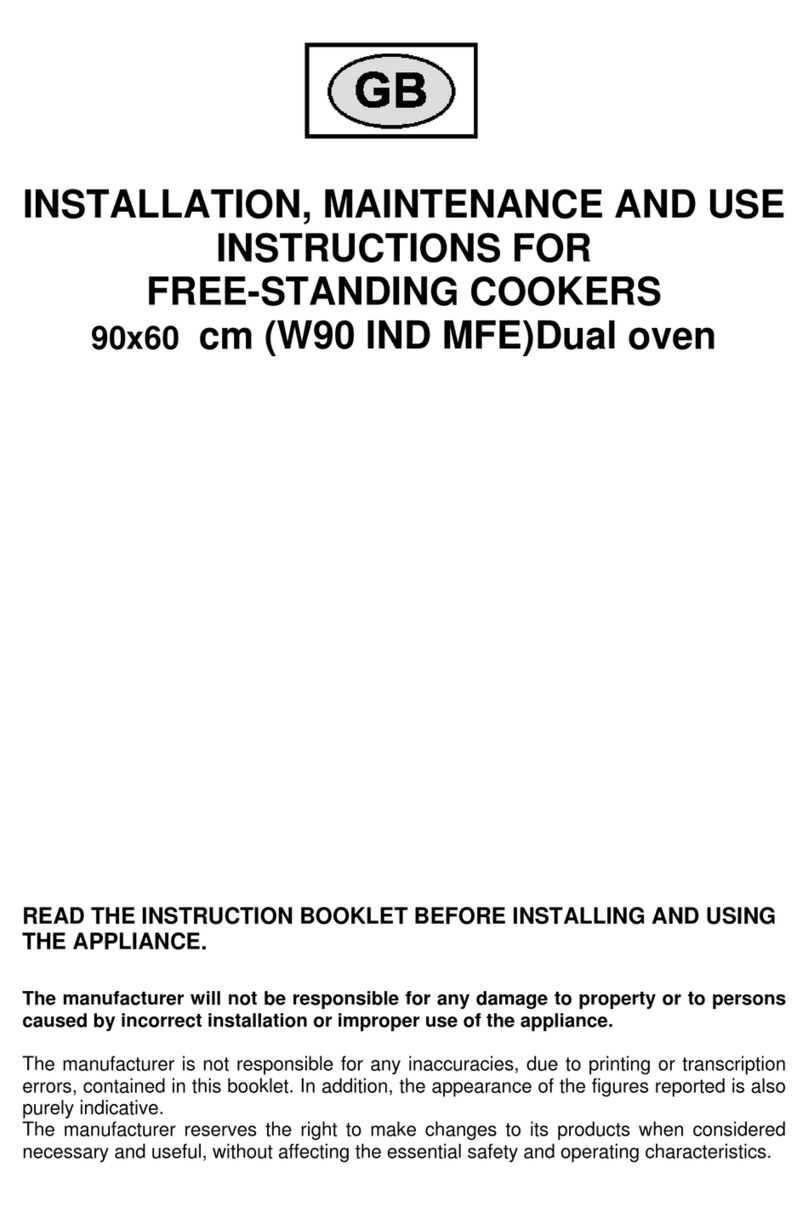 Bertazzoni W90 IND MFE User guide