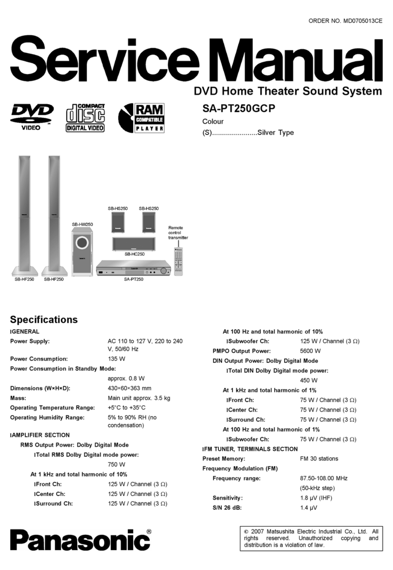 Panasonic SA-PT250GCP User manual