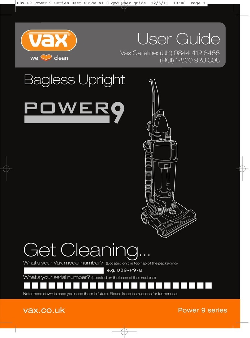 Vax power 9 series User manual Vax power 9 series User manual