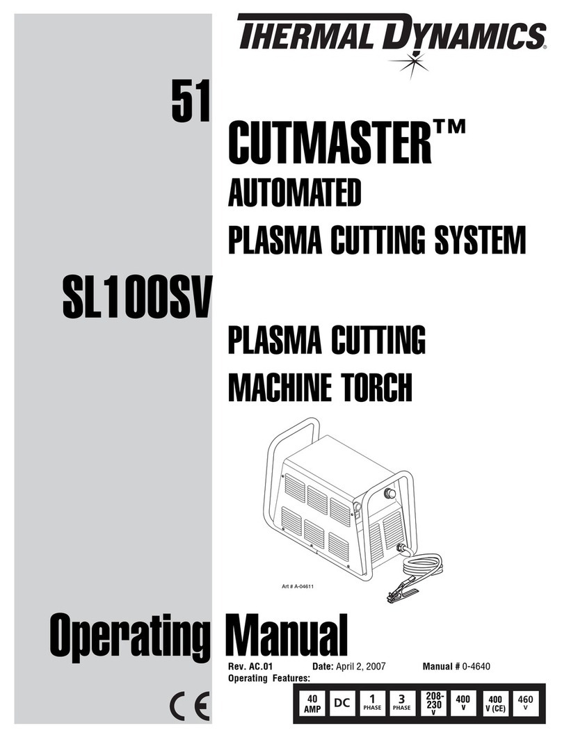 Thermal Dynamics CUTMASTER SL100SV User manual