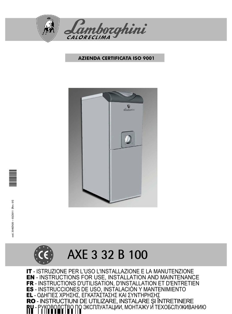 Lamborghini Caloreclima AXE 3 32 B 100 Instruction for use & installation instructions Lamborghini Caloreclima AXE 3 32 B 100 Instruction for use & installation instructions