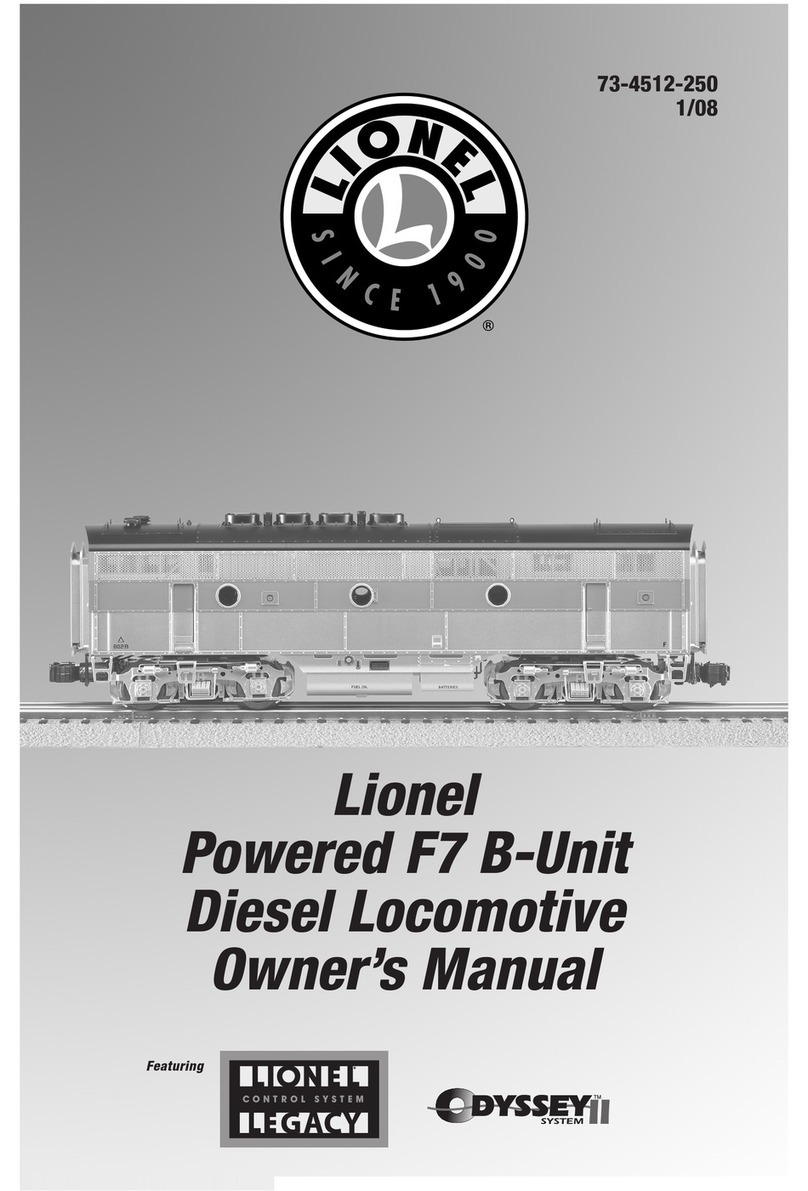 Lionel Powered F7 B-Unit Diesel Locomotive owner's manual
