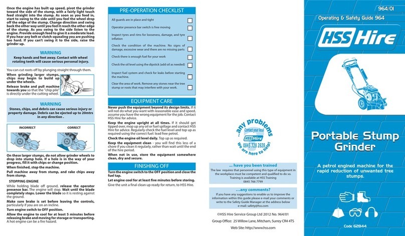 HSS Hire 964 Installation and operating manual