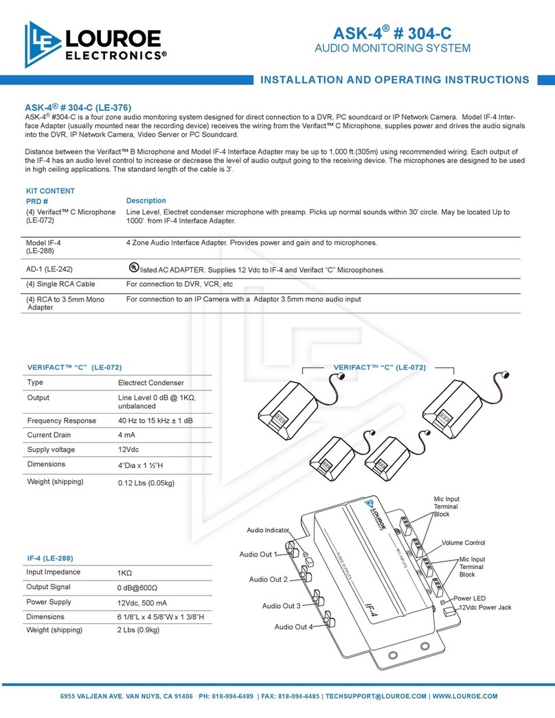 Louroe Electronics ASK-4 Installation and operating instruction