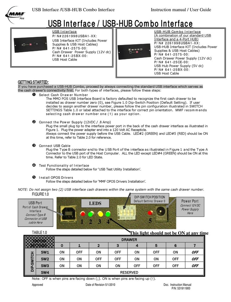MMF POS 2261998USBA1-XX Instruction manual & user guide