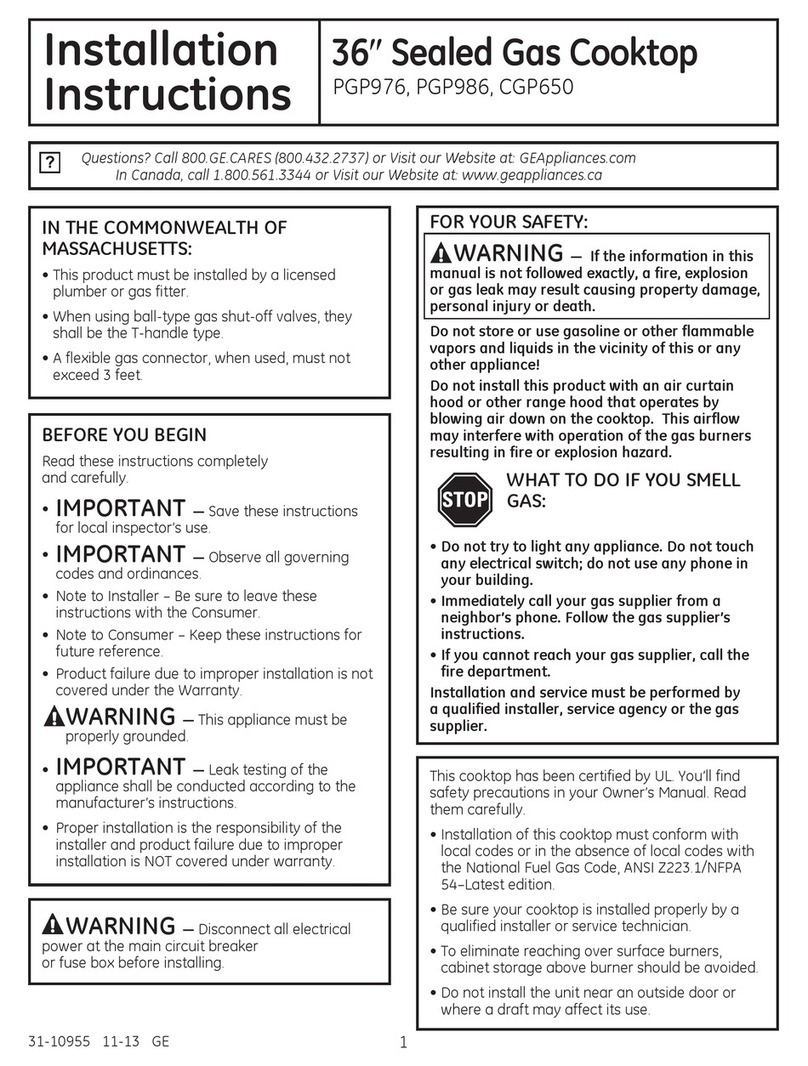 GE PGP976, PGP986 User manual