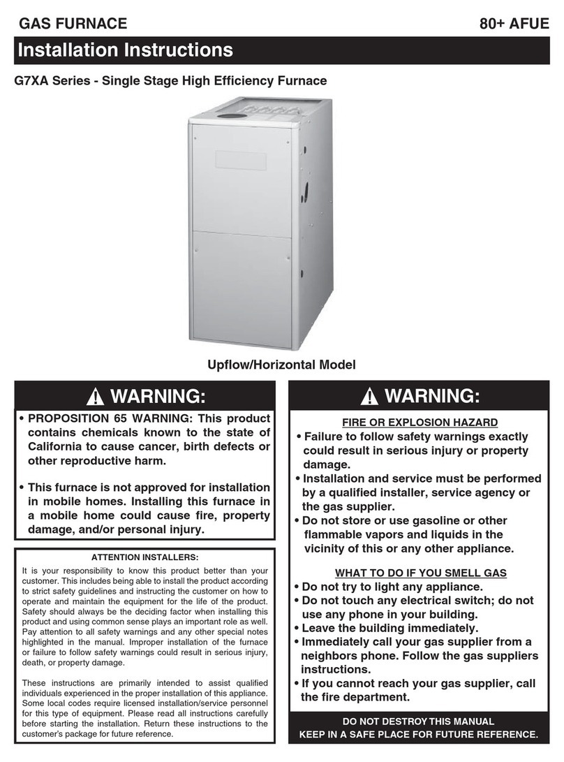 Nordyne Upfl ow/Horizontal installation instructions