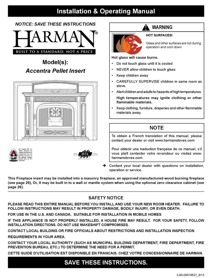 Harman Accentra Pellet Insert Installation instructions
