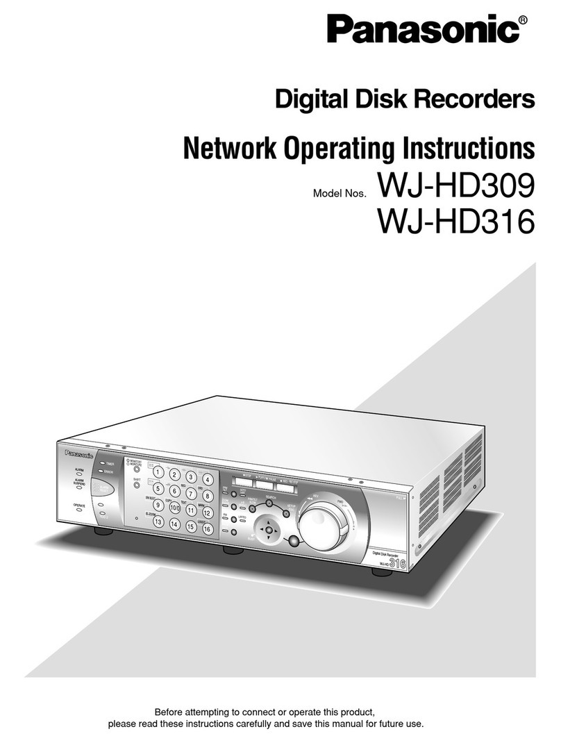 Panasonic WJHD309 - DIGITAL DISK RECORDER User manual