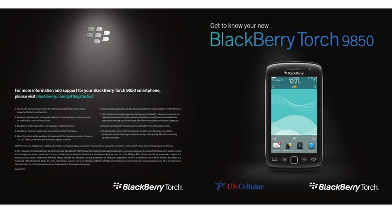 Blackbe;rry Torch 9850 User manual