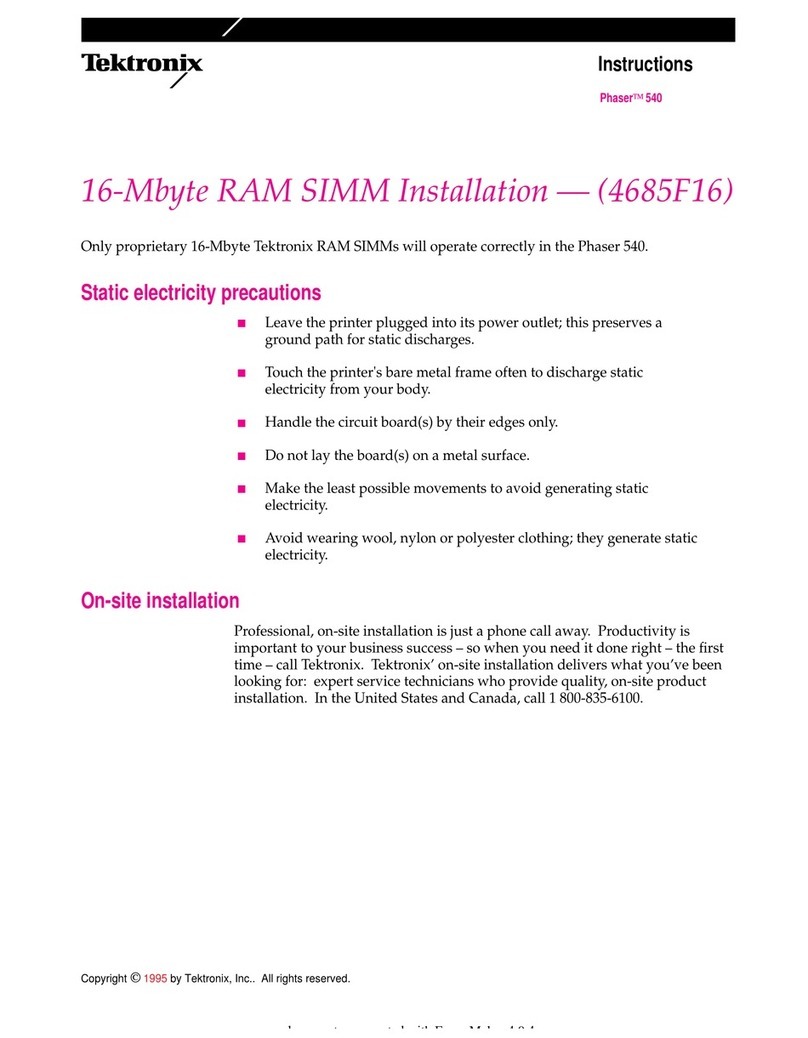 Tektronix Phaser 540 installation guide