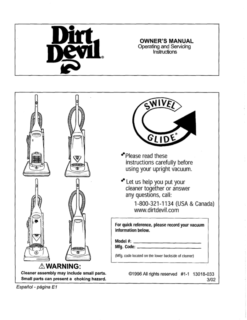 Dirt Devil Swivel Glide User manual