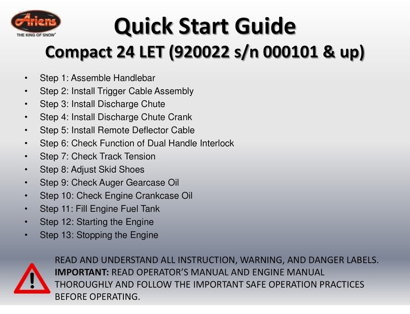 Ariens Compact 24 LET quick start guide