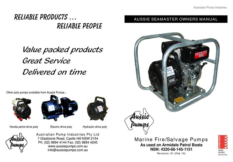 Australian Pump Industries AUSSIE SEAMASTER User manual
