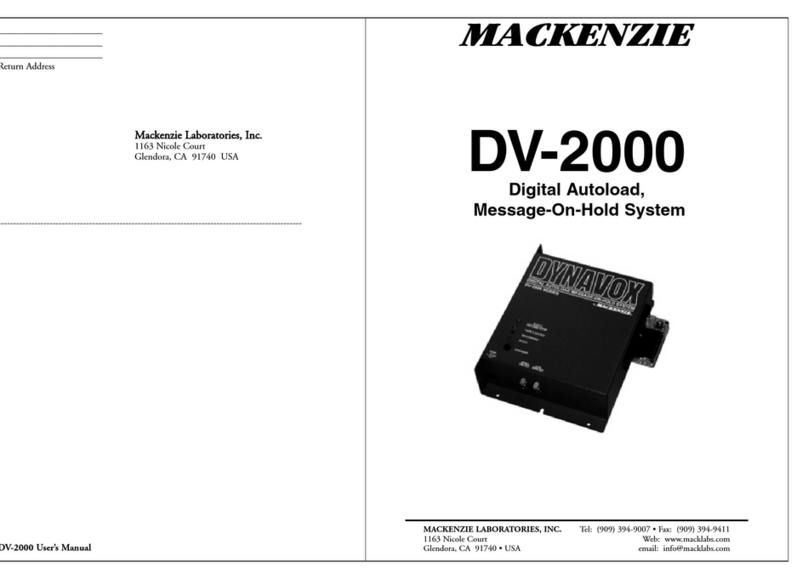 Mackenzie DV-2000 user manual