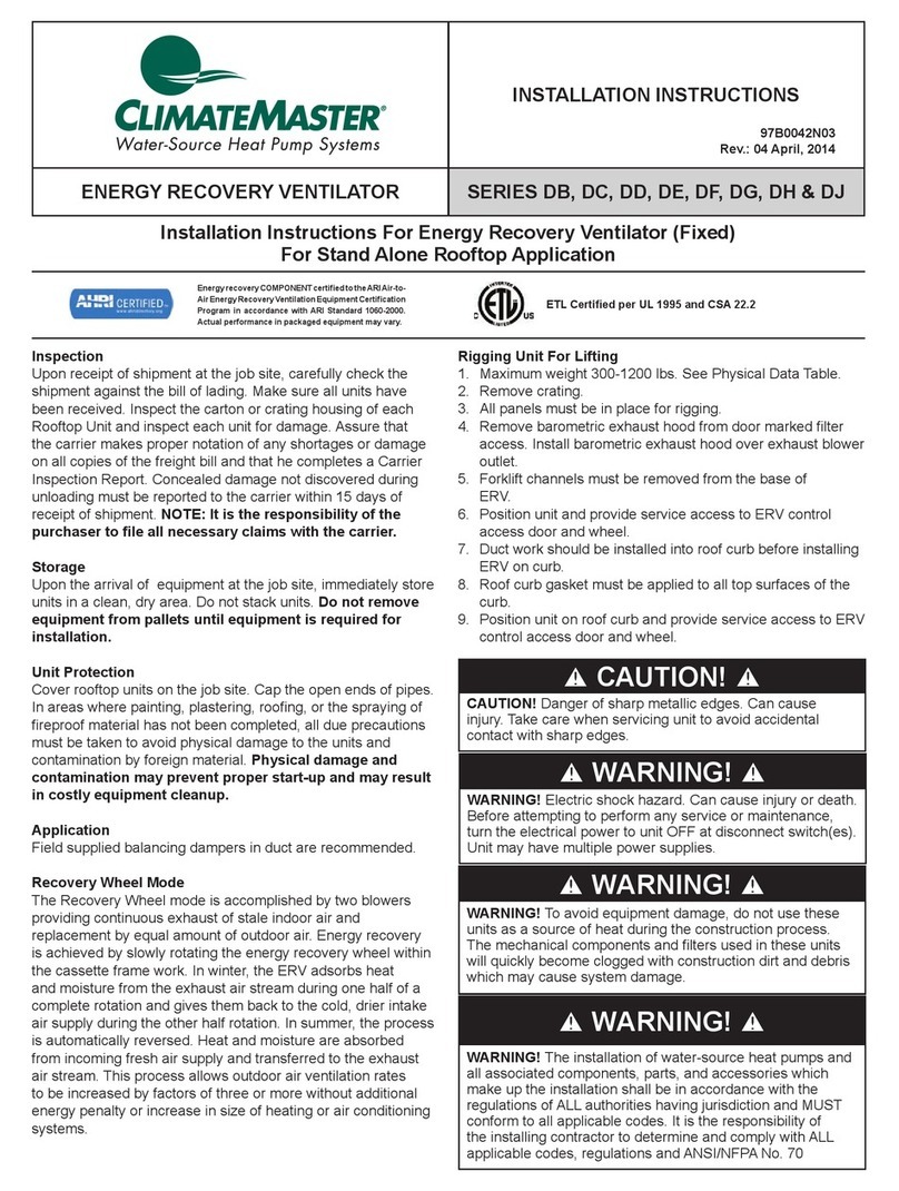 ClimateMaster DB Series installation instructions