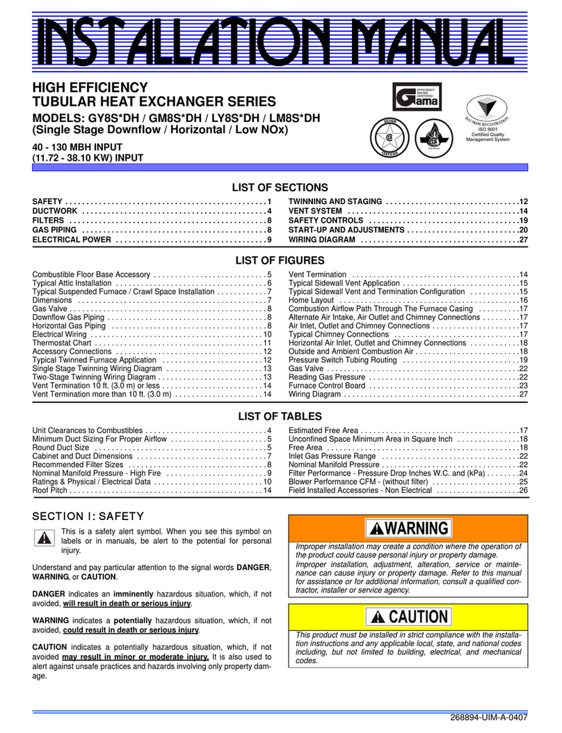 Unitary products group GY8S*DH installation manual