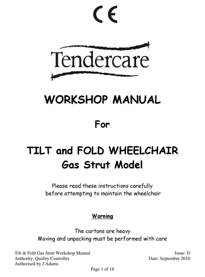 Tendercare GAS STRUT TILT and FOLD Wheelchair Instruction manual Tendercare GAS STRUT TILT and FOLD Wheelchair Instruction manual