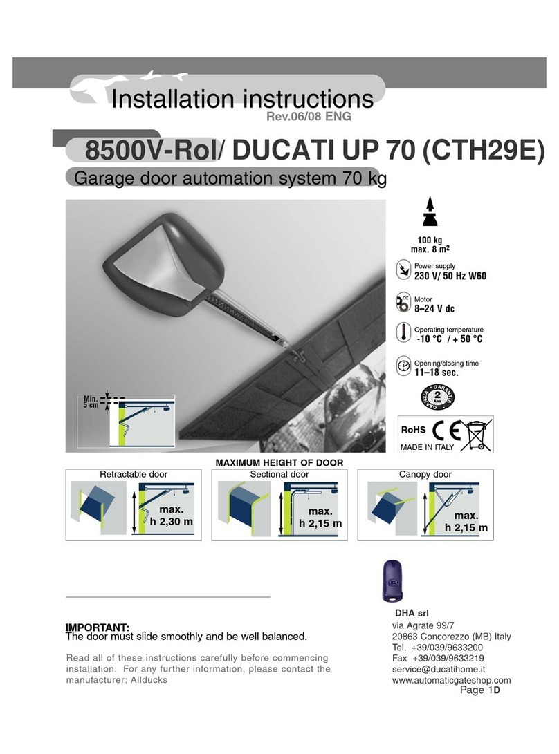 DUCATIHOME 8500V-Rol/ DUCATI UP 70 (CTH29E) installation instructions