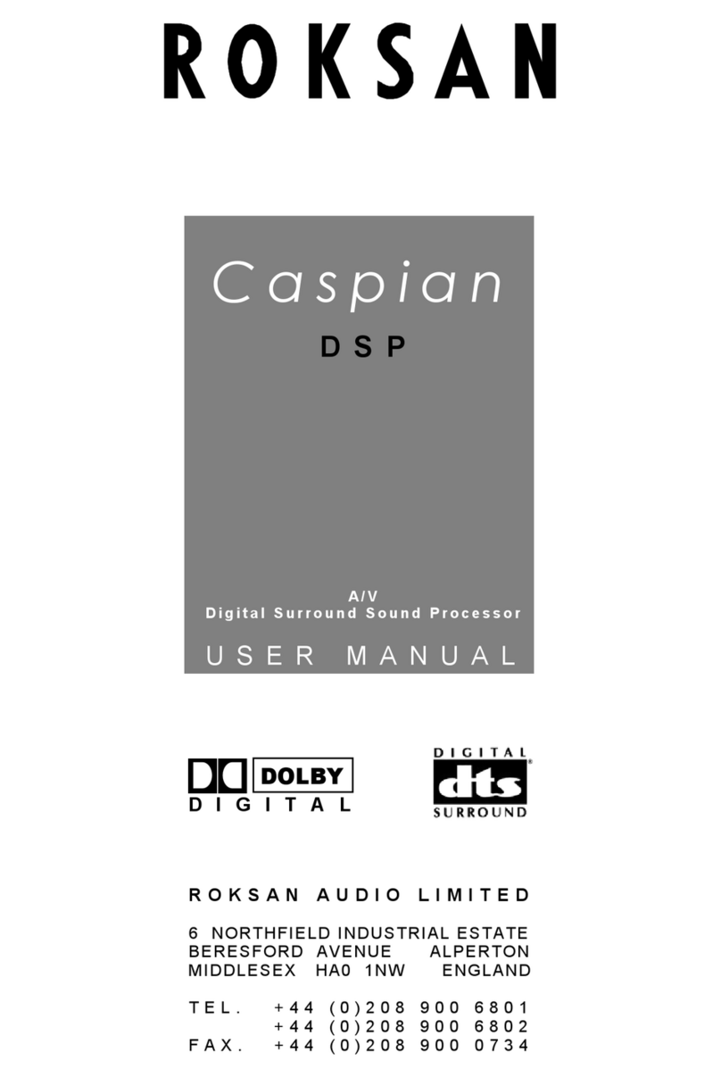 Roksan Audio Caspian DSP User manual
